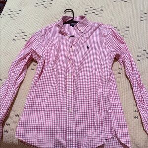 Ralph Lauren Pink and White Checkered Shirt